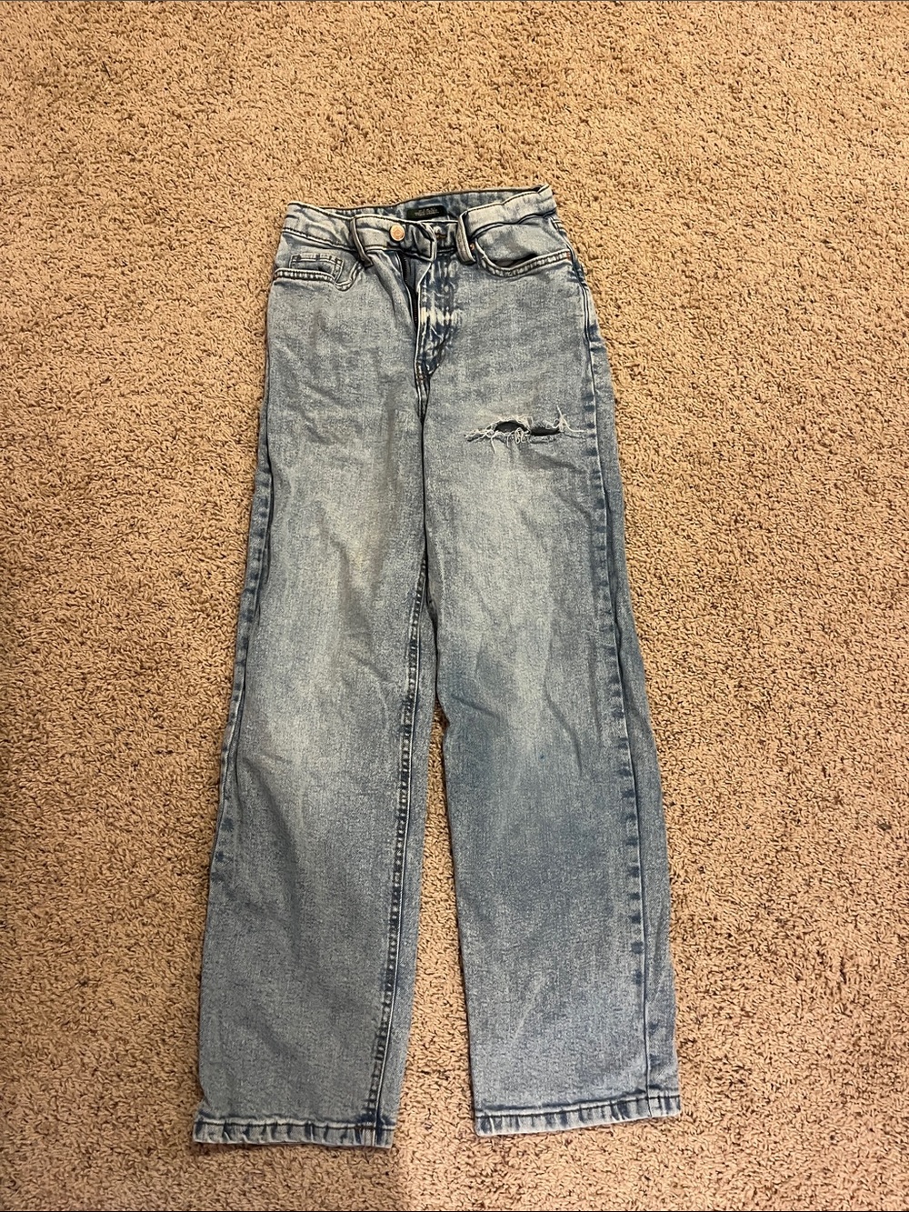 wild fable Light Blue Straight Leg Distressed Jeans